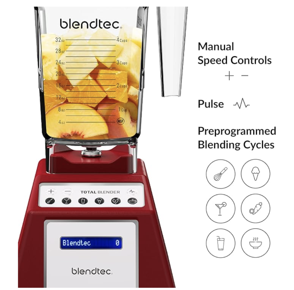 Blendtec Total Classic Original Blender and 75 oz FourSide Blender Jar